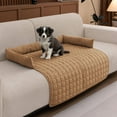 thumbnail image 1 of TOPCHANCES Dog Bed Mat, Washable Dog Bed Cushion for Crate with 3 Side Pillow, Anti-slip Kennel Sofa Mat (Coffee, 30x30 in), 1 of 11