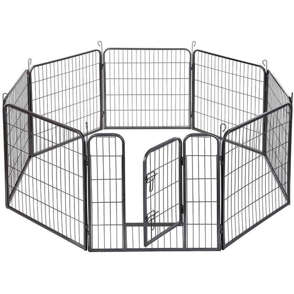 TOPCHANCES Dog Fence & Pet Playpen, Heavy Duty Foldable Metal Dog Pen 40" Height with Door for Outdoor Exercise, Indoor Kennels