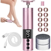 TOPCHANCES Electric Foot File for Callus Removal, 9-Speed Rechargeable Pedicure Kit with LED Display & Nano Glass Heads Rose Gold