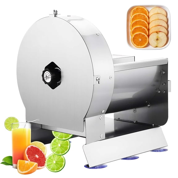 TOPCHANCES Electric Vegetable Slicer, Stainless Steel Manual Fruit Slicer Food Cutter, 0-0.4" Adjustable Slice Thickness