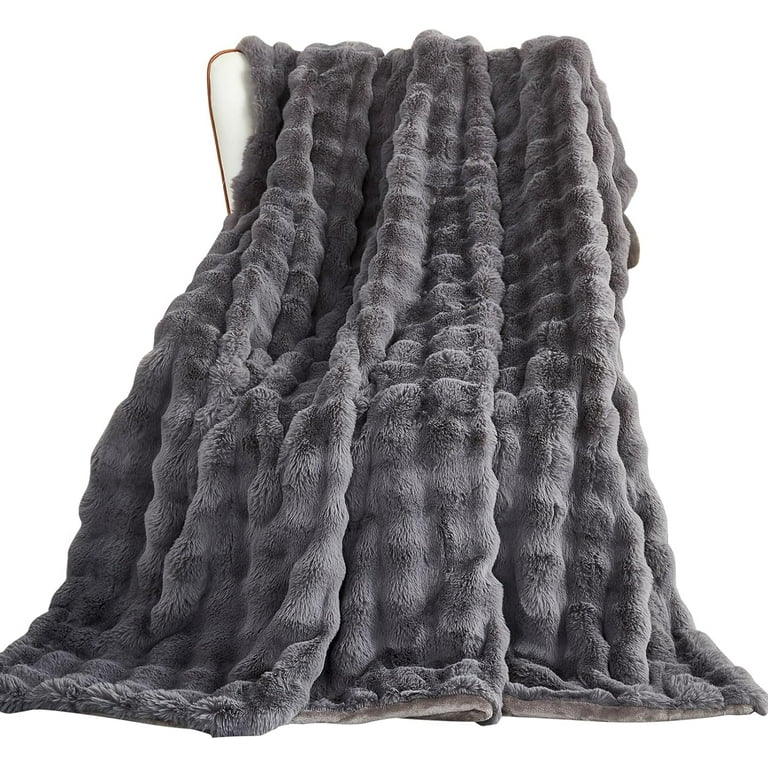 Dark grey fur blanket new arrivals