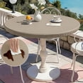 thumbnail image 1 of TOPCHANCES Fitted Round PVC Tablecloth 47 Inch, Waterproof Oil-Proof Vinyl Table Cover for Kitchen Dinning Room Picnic Holiday Party Decoration (Khaki), 1 of 13