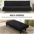 thumbnail image 1 of TOPCHANCES Folding Sofa Bed Cover Solid Color Futon Armless Slipcover Thick Velvet Elastic Fabric All-Inclusive Cover, Black, 1 of 8