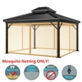 thumbnail image 1 of TOPCHANCES Gazebo Universal Replacement Mosquito Netting - Outdoor Gazebo Canopy 4-Panel Screen Walls with Zipper for 10' x 12' Gazebo (Mosquito Net Only), 1 of 9
