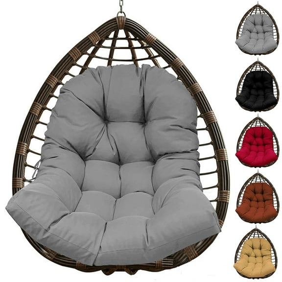 TOPCHANCES Hanging Chair Cushion, Patio Chair Cushions for Hanging Egg Chair, Removable Swing Chair Cushion, Garden Hanging Egg Chair Seat Pad (Does Not Include A Chair), Dark Gray