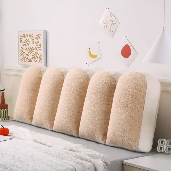 TOPCHANCES Headboard Pillow, Bed Rest Reading Pillow, Backrest Positioning Support Bolster Cushion with Removable Plush Cover (Milk White - Milk Tea)