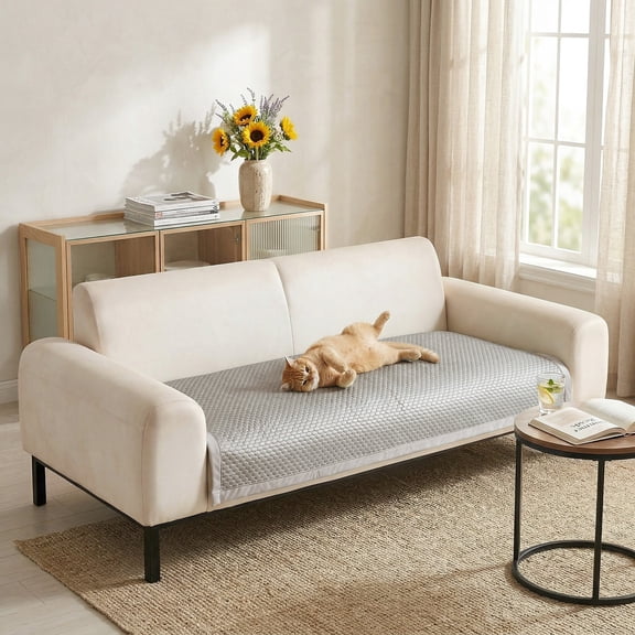 TOPCHANCES Ice Silk Cooling Sofa Cover Couch Pad, Couch Cover for Dogs, Dog Pet Mat Bed Sofa Slipcover Furniture Couch Protector (Gray, 70 x 180 cm)