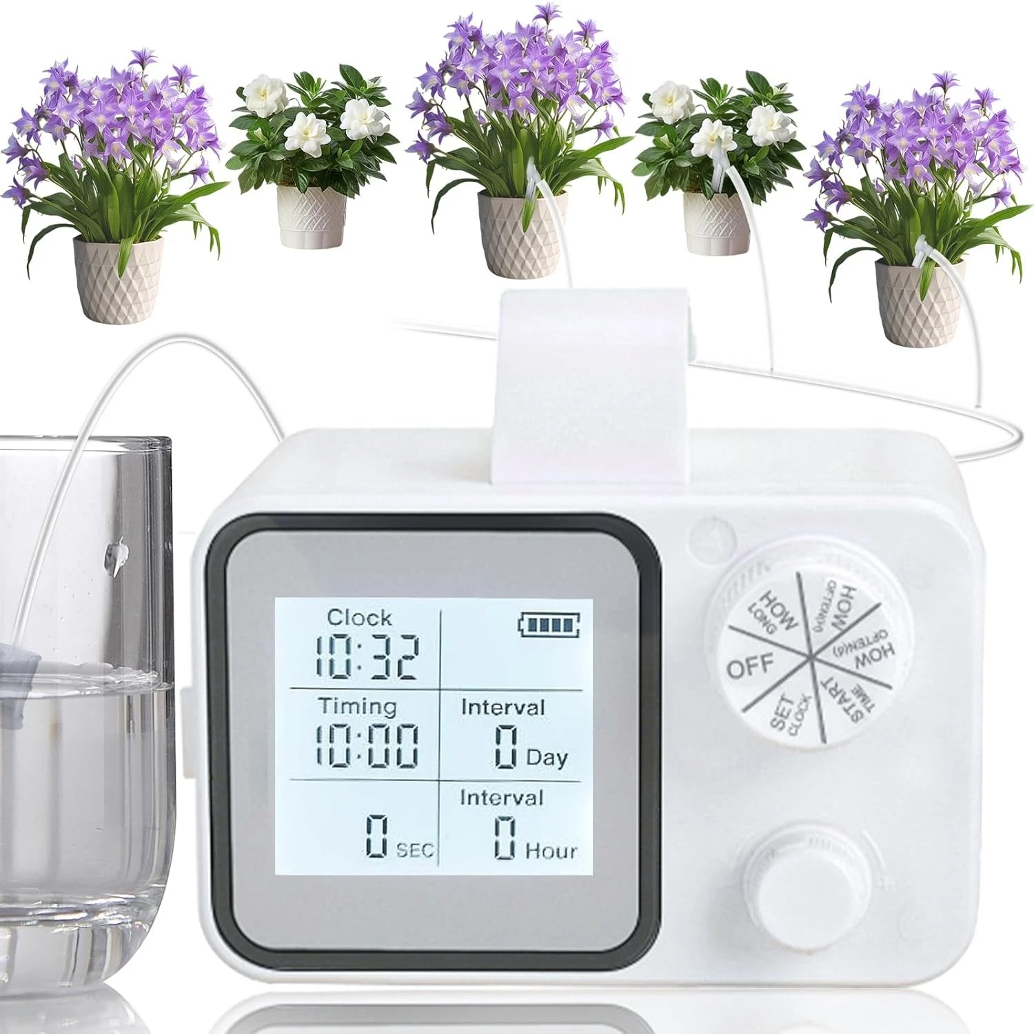 TOPCHANCES Indoor Drip Irrigation Kit, Automatic Drip Irrigation System with Timer for 20 Potted Plants