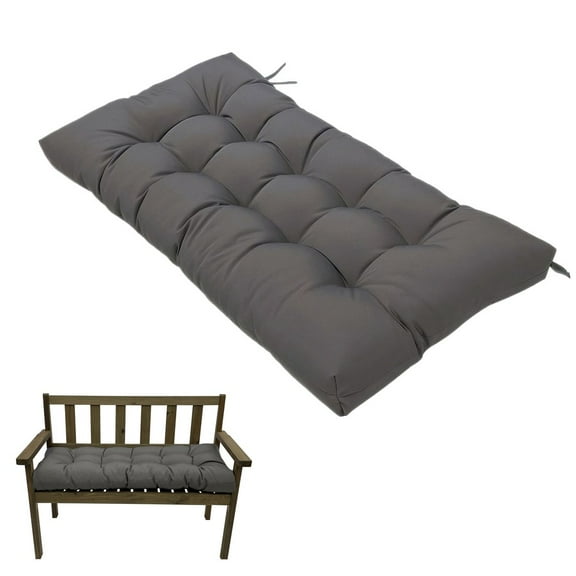 TOPCHANCES Indoor Outdoor Bench Cushion Water Resistant Wicker Sofa Swing Cushion, Garden Furniture Loveseat Lounger Seat Pad (51 x 19.6 inch, Dark Gray)