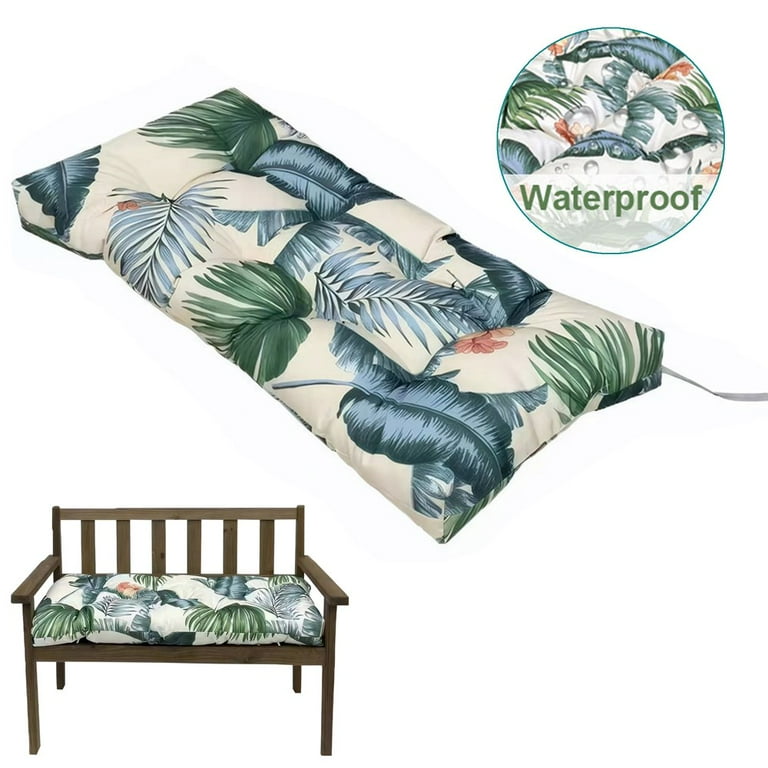 TOPCHANCES Indoor Outdoor Bench Cushion Water Resistant Wicker