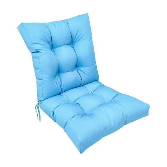 TOPCHANCES Indoor/Outdoor Chair Cushions 42'' x 21'' x 3", Waterproof Tufted Thick Patio Wicker Chair Seat Cushion Rocking Chair Cushion (Peacock Blue, Set of 1)