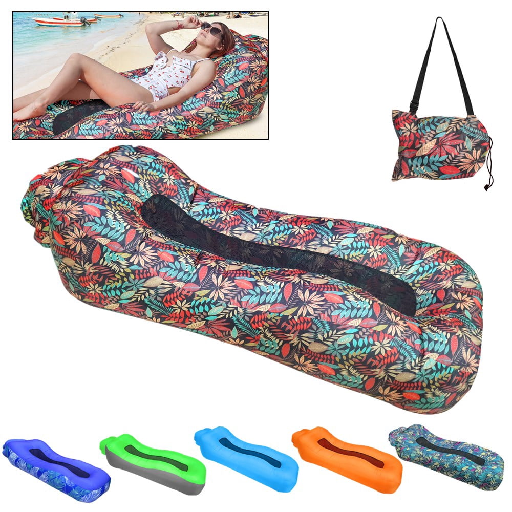 Beach Inflatable Bed TOPCHANCES Inflatable Lounger, Portable Ergonomic Beach Air Bed Sofa ...