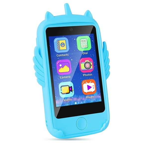 TOPCHANCES Kids Smart Phone, Toddlers Smart Phone with Educational Games, Phone Calls, Camera, MP3 Music Player, Christmas Birthday Gifts Electronic Learning Toy for Boys Girls, Blue