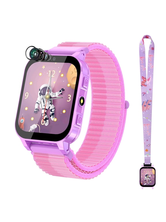 Kids Smart Watch for Boys Girls, Touch Screen Smartwatch with 30 Games, 140 Learning Cards, Storytelling, Camera, Video, Music Player, Pedometer (Purple)