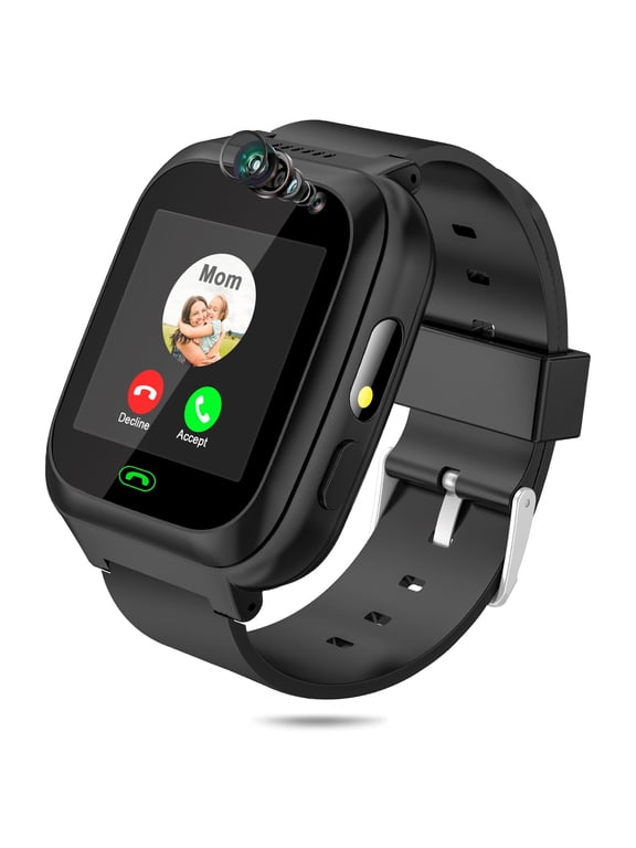 Kids Smart Watch for Boys Girls, Touch Screen Smartwatch with Call, 8 Games, Camera, Video, Calculator, Music Player (Black)
