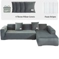 thumbnail image 1 of TOPCHANCES L Shape Sofa Covers Stretch 2 Piece Sectional Couch Slipcovers Furniture Protector  3+4 Seater, with 4pcs Pillowcases, Grey, 1 of 12