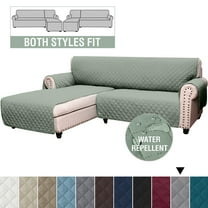 TOPCHANCES L-Shaped Sofa Cover, Sectional Couch Cover, Reversible Sofa Slipcovers, Suitable for 82 Inch Backrest Width Sofa, Grassy Green