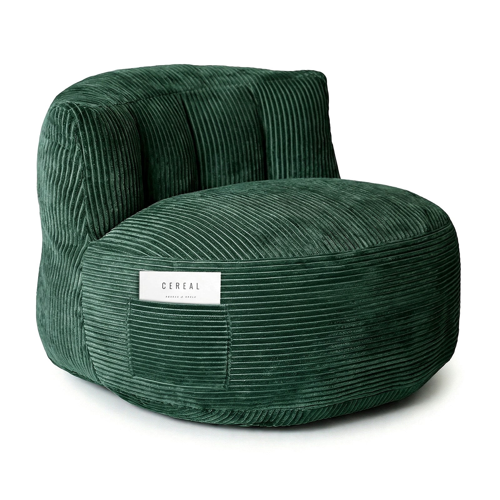 TOPCHANCES Large Bean Bag Chair for Adults, Crushed Foam Floor Chair with Storage Pocket & Carry Handle,  Indoor Lazy Lounger Sofa for Living Room Bedroom, Dark Green