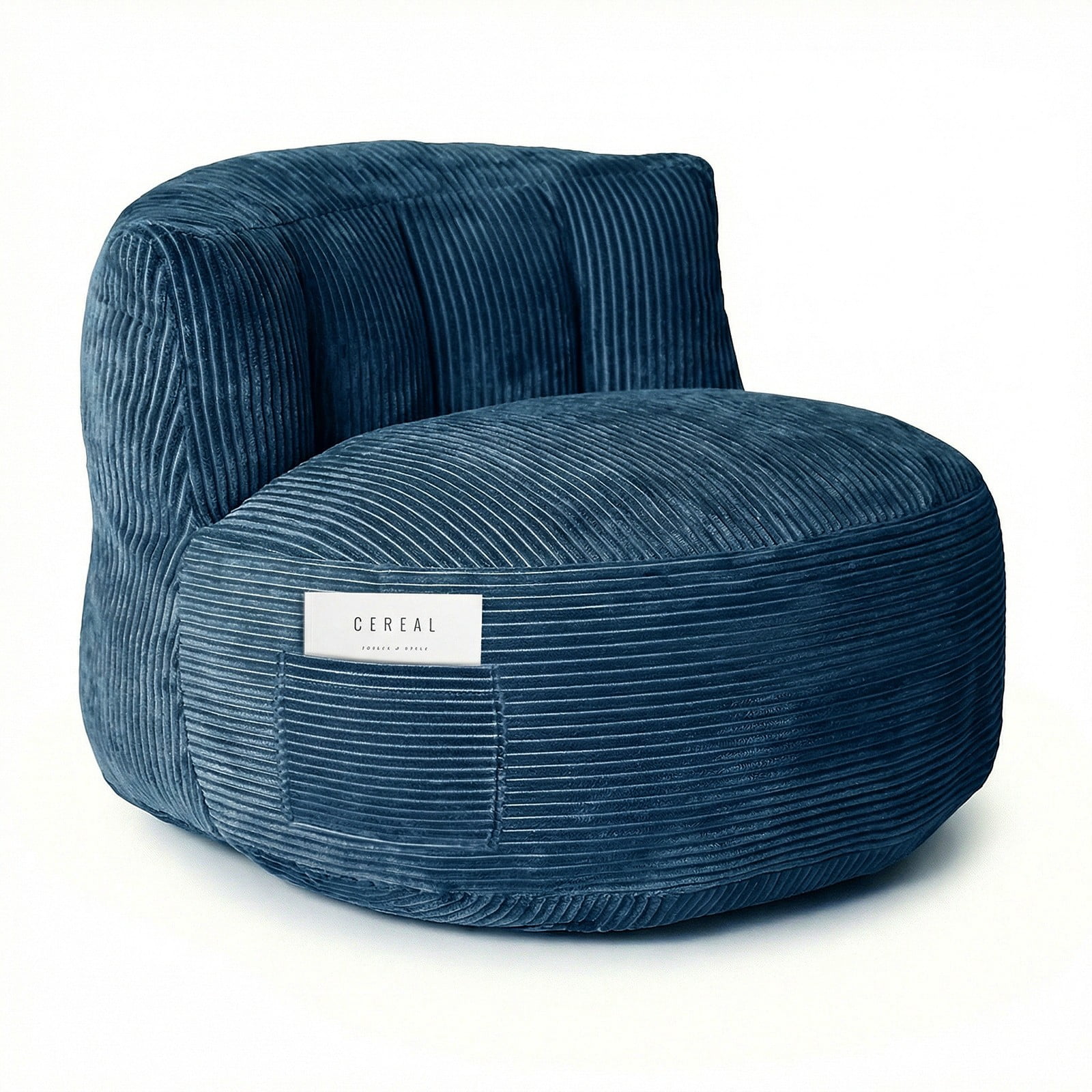 TOPCHANCES Large Bean Bag Chair for Adults, Crushed Foam Floor Chair with Storage Pocket & Carry Handle,  Indoor Lazy Lounger Sofa for Living Room Bedroom, Sea Blue