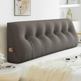 thumbnail image 1 of TOPCHANCES Large Bed Wedge Pillow, Headboard Triangular Backrest Reading Pillow with a Side Pocket(Grey, 59 x 7.8 x 20 inch), 1 of 7