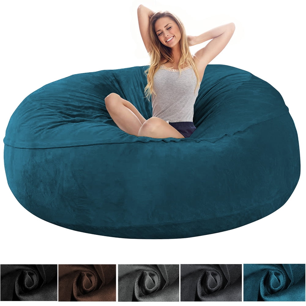 TOPCHANCES Large Sofa Sack, Soft Suede Fabric Bean Bag Chair Cover for ...