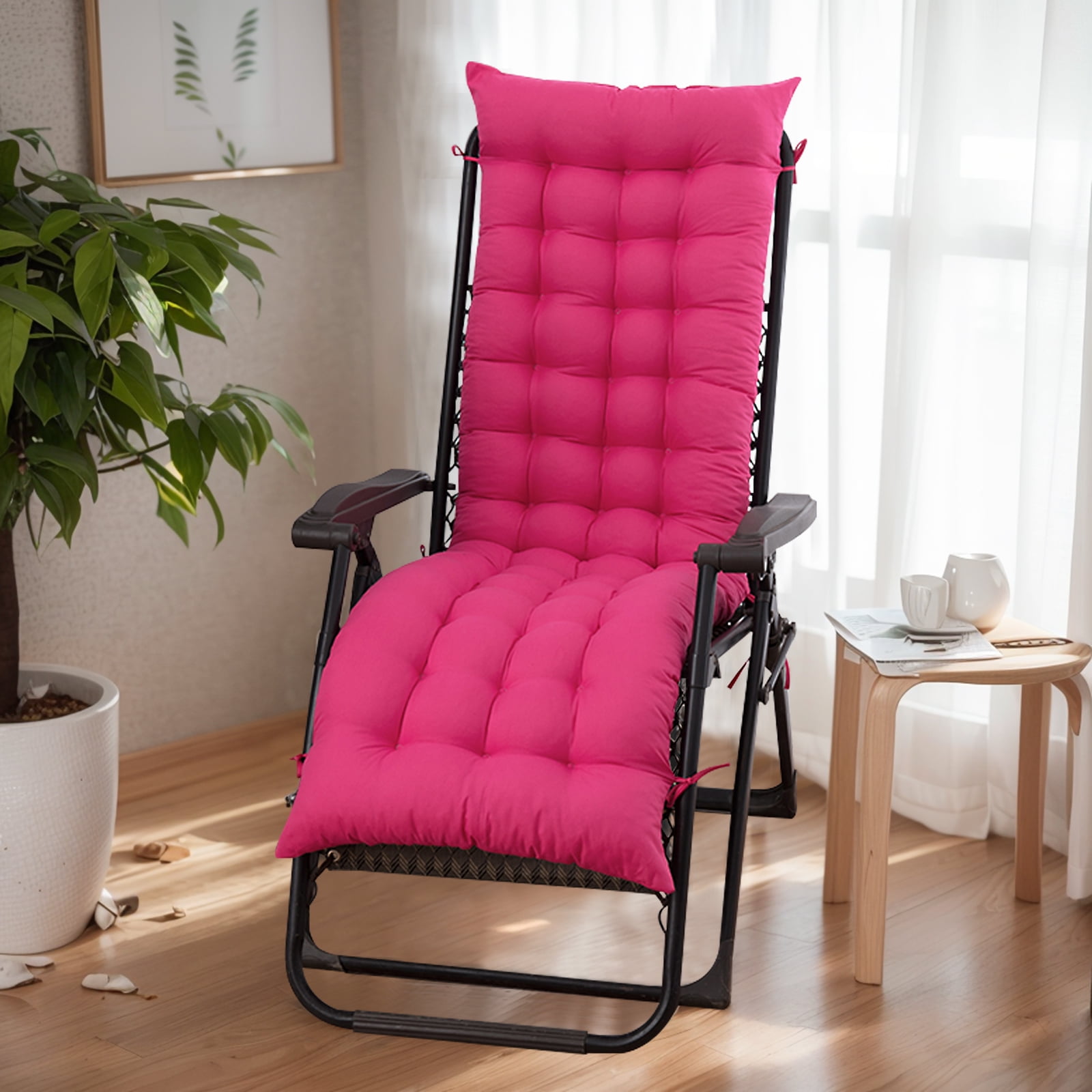 TOPCHANCES Lounge Chaise Chair Cushion, Tufted Soft Comfort Deck Chaise