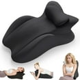thumbnail image 1 of TOPCHANCES Lumbar Support Pillow, Memory Foam Back Support Cushion, Orthopaedic Bed Wedge Pillow with Removable Headrest, Ergonomic Backrests for Back, Neck, Lumbar & Legs (Black), 1 of 10