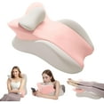 thumbnail image 1 of TOPCHANCES Lumbar Support Pillow, Memory Foam Back Support Cushion, Orthopaedic Bed Wedge Pillow with Removable Headrest, Ergonomic Backrests for Back, Neck, Lumbar & Legs (Pink/Gray), 1 of 10