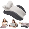 thumbnail image 1 of TOPCHANCES Lumbar Support Pillow, Memory Foam Back Support Cushion, Orthopaedic Bed Wedge Pillow with Removable Headrest, Ergonomic Backrests for Back, Neck, Lumbar & Legs (Gray/Dark Gray), 1 of 10