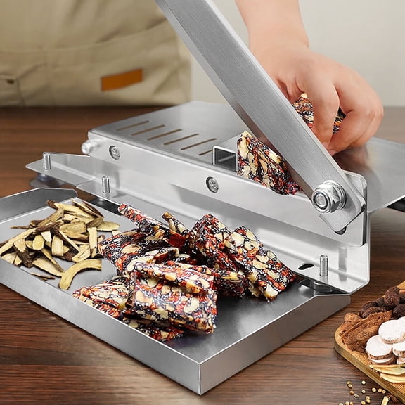 TOPCHANCES Manual Frozen Meat Slicer, Stainless Steel Meat Cleaver Ribs Meat Chopper, Food Slicer Machine for Home Cooking