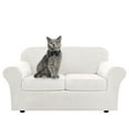thumbnail image 1 of TOPCHANCES Modern Velvet Plush 3 Piece High Stretch Sofa Slipcover Sofa Cover Furniture Protector Form Fit Luxury Thick Velvet Sofa Cover for 2 Cushion Couch, Machine Washable, 1 of 8