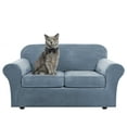 thumbnail image 1 of TOPCHANCES Modern Velvet Plush 3 Piece High Stretch Sofa Slipcover Sofa Cover Furniture Protector Form Fit Luxury Thick Velvet Sofa Cover for 2 Cushion Couch, Machine Washable, 1 of 8