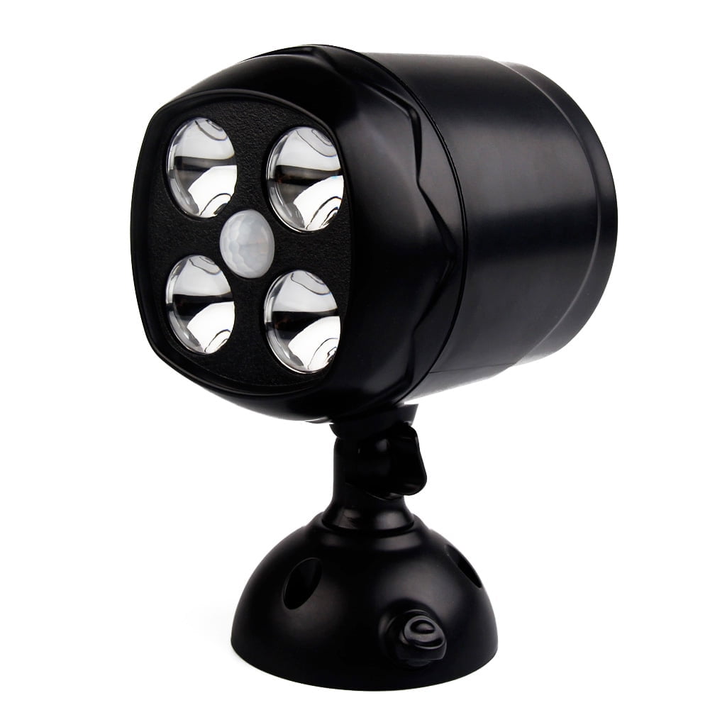 ELEOPTION Motion Sensor Spotlight Battery Powered Security Light 4 LEDs Super Bright Weatherproof Outdoor Wall Light for Garden Walkways Garage ELEOPTION Motion Sensor Spotlight Battery Powered Security Light 4 LEDs Super Bright Weatherproof Outdoor Wall Light for Garden Walkways Garage