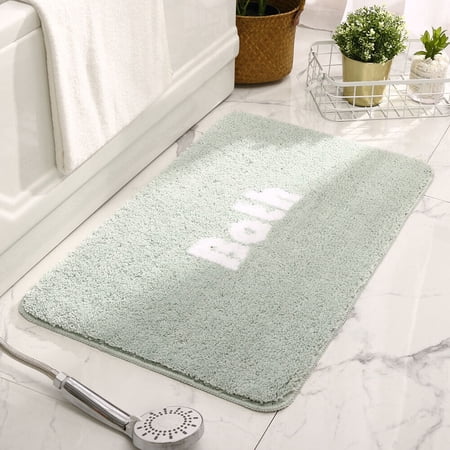 TOPCHANCES Non Slip Bath Mat, Ultra Soft Washable Bathroom Rugs, Water Absorbent Pedestal Mat ( 40x60cm, Light Green )