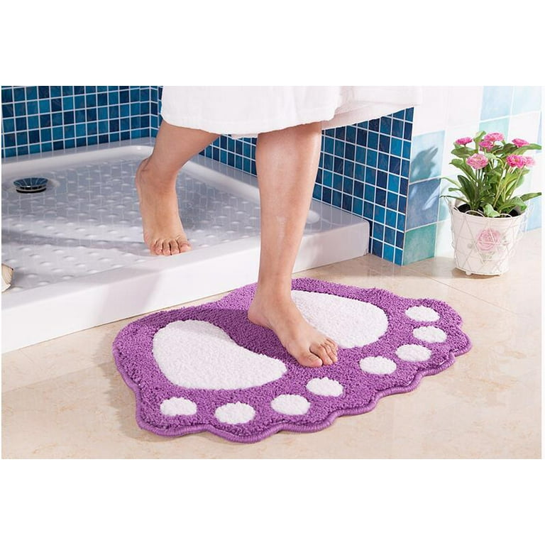 TOPCHANCES Bathroom Rug Mat, Non Slip Big Feet Bath Mat Water Absorbent  Bath Rug,Microfiber Doormat Toilet Bath Carpet for Doormats,Tub, Shower