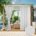 thumbnail image 1 of TOPCHANCES Outdoor Curtains for Patio, Waterproof Detachable Sticky Tab Top Solid Print Outside Curtain for Living Room, Bedroom, Porch, Pergola, Cabana, 52'' x 94'', 1 Panel, White, 1 of 12