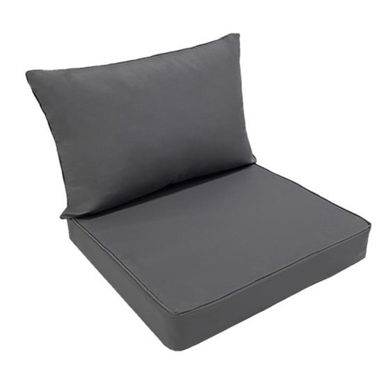 TOPCHANCES Outdoor Deep Seat Cushion Set, 24x24 Inch Waterproof Outdoor Deep Seat Cushions for Patio Furniture (Set of 1, Dark Gray)