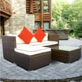 thumbnail image 1 of TOPCHANCES Outdoor Patio Furniture Sets 3 Piece Sectional Conversation Wicker Sofa Set with Soft Pillows, Outdoor Sectional Sofa for Garden, Balcony, Backyard, 1 of 13