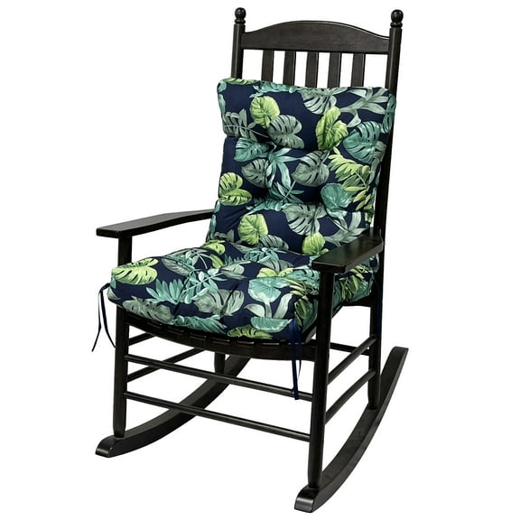 TOPCHANCES Outdoor Seat/Back Chair Cushion for Patio Garden Seat Pad, Spring/Summer Seasonal All Weather Replacement Cushions, Green Leaves