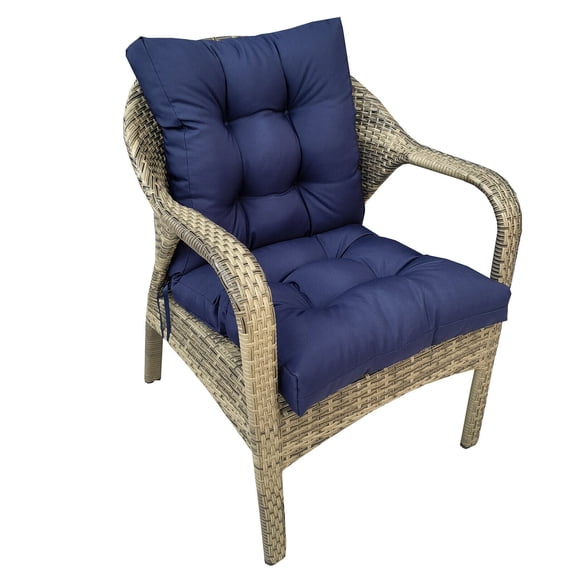 TOPCHANCES Outdoor Seat/Back Chair Cushion for Patio Garden Seat Pad, Spring/Summer Seasonal All Weather Replacement Cushions, Navy