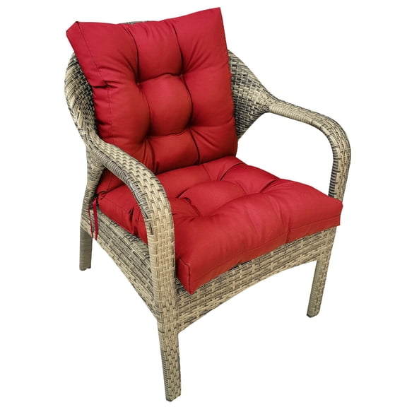 TOPCHANCES Outdoor Seat/Back Chair Cushion for Patio Garden Seat Pad, Spring/Summer Seasonal All Weather Replacement Cushions, Red