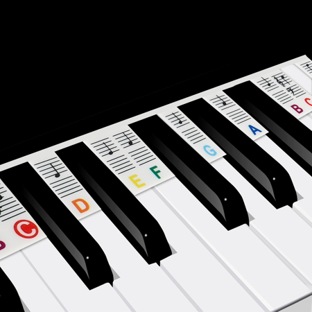 TOPCHANCES Piano Sticker, Piano Keyboard Sticker, 88 Key Electronic Keyboard Piano Note Sticker for Beginner