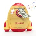 thumbnail image 1 of TOPCHANCES Piggy Bank Toy, Electronic Coin Money Saving Rocket Box with Password Protection for Kids Girls Boys Christmas Birthday Gifts, Yellow, 1 of 8