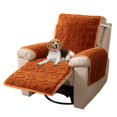 thumbnail image 1 of TOPCHANCES Plush Recliner Chair Cover, Faux Rabbit Fur 1-Seater Sofa Cover, Washable Armchair Protector with Adjustable Elastic Belt for 23 Inches Recliner (Coffee), 1 of 11