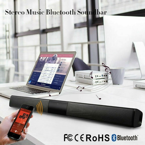 TOPCHANCES Portable Wireless Column Soundbar, 20W Bluetooth Speaker Powerful 3D Music Sound bar Home Theater Aux 3.5mm TF For TV PC