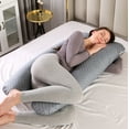 thumbnail image 1 of TOPCHANCES Pregnancy Pillow, U Shaped Full Body Maternity Pillow for Side Sleeping with Removable Cover, 120x60cm, Gary Stripe, 1 of 6