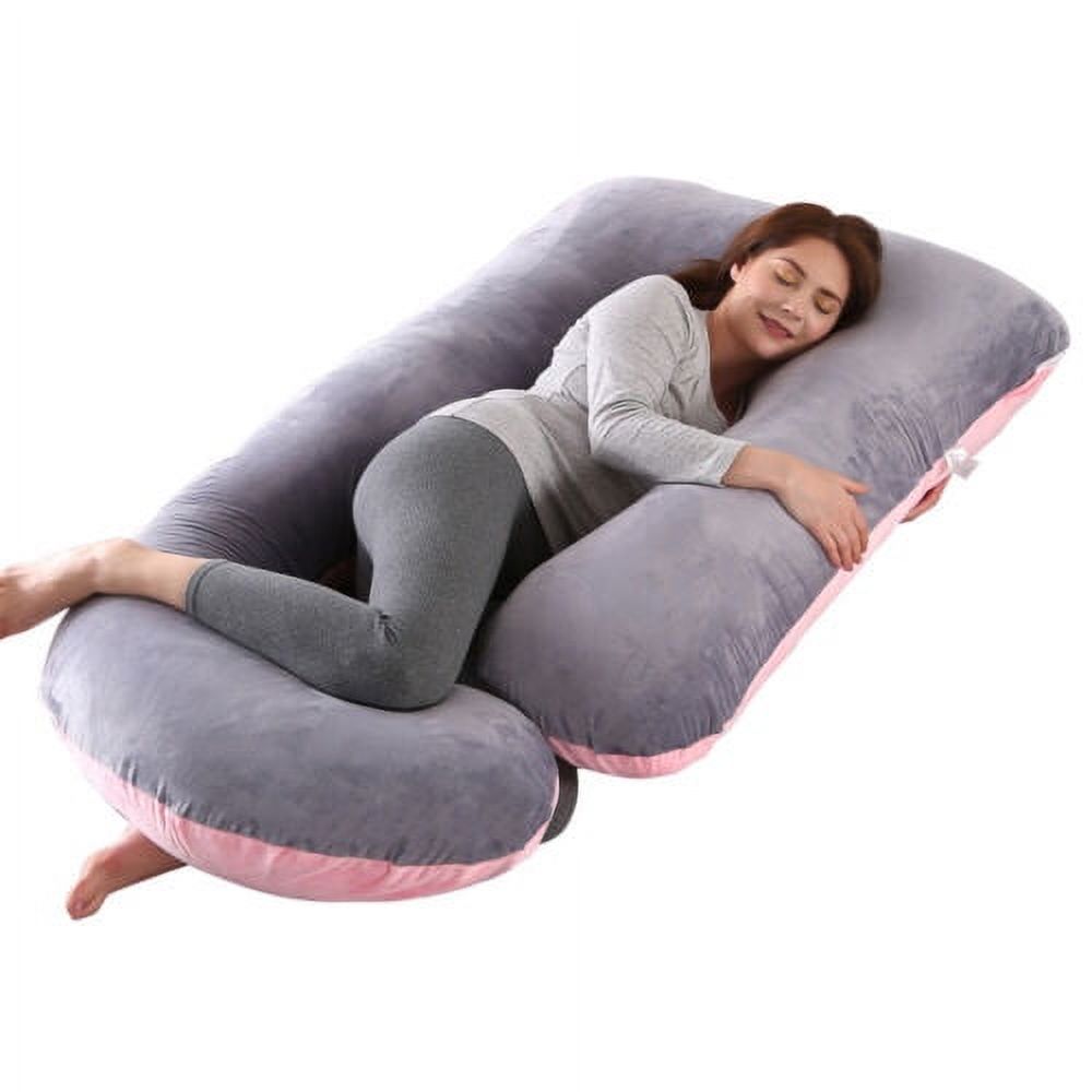 TOPCHANCES Pregnancy Pillow with Soft Jersey Cover - U Shaped Body ...