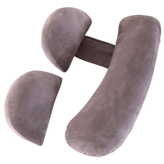 TOPCHANCES Pregnancy Pillows for Women Sleeping, Full Body Pillows for Pregnancy, Maternity Pillows with Washable Velvet Fabric Cover, Dark Gray
