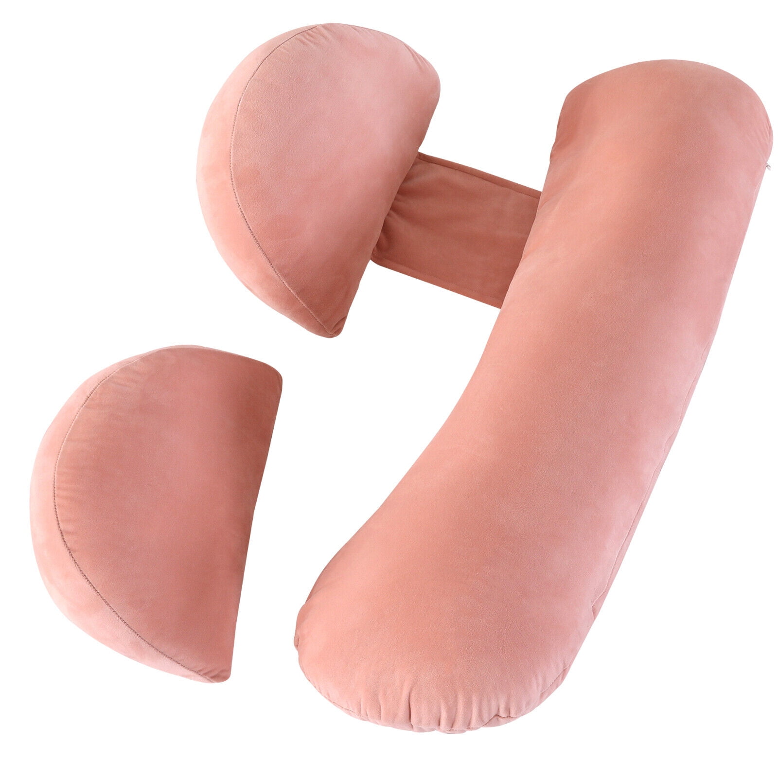 TOPCHANCES Pregnancy Pillows for Women Sleeping, Full Body Pillows for Pregnancy, Maternity Pillows with Washable Velvet Fabric Cover, Pink