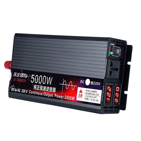 TOPCHANCES Pure Sine Wave Power Inverter 5000Watt DC 24 Volt to 110 Volt with LCD Display